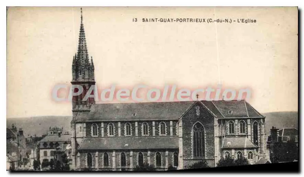 Saint-Quay-Portrieux (C.-du-N.) — A Igreja — Bilhete postal antigo de Coleção - Frente