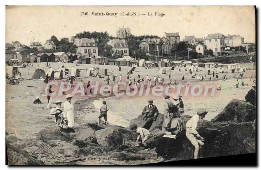 Saint-Quay (C.-du-N.) — A Praia — Editor H. Baret, n° 1746 - Frente