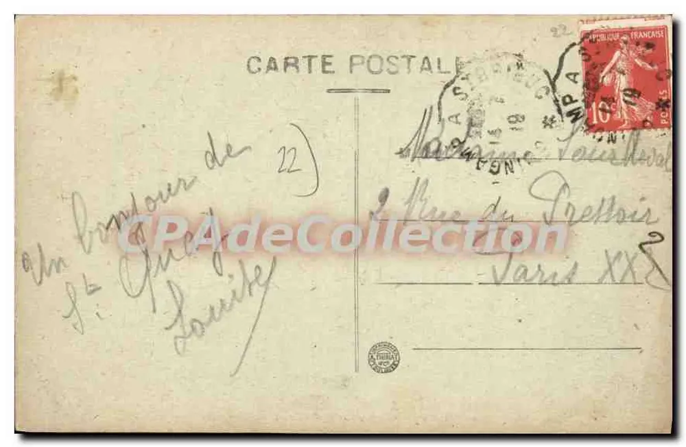 Saint-Quay (C.-du-N.) — A Praia — Editor H. Baret, n° 1746 - Verso