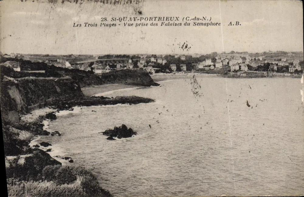 St-Quay-Portrieux (C.-du-N.) — Die Drei Strände — Aussicht vom Sémaphore-Klippen — A.B. - Vorderseite