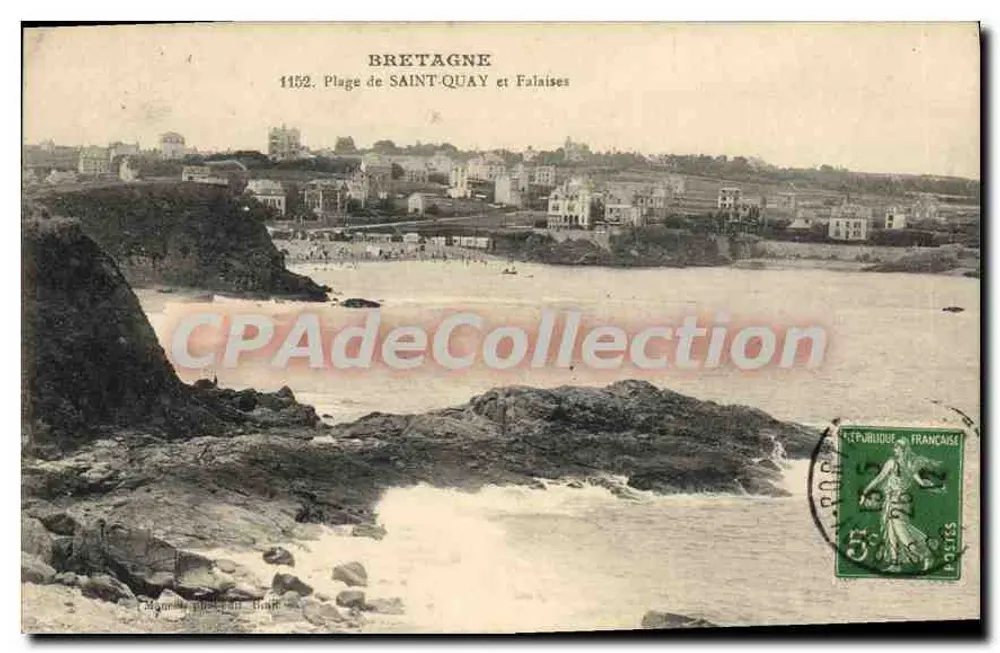 Strand von SAINT-QUAY und Klippen — Bretagne — Verlag Magny, Fotograf, Saint-Quay-Portrieux, n° 1152 - Vorderseite
