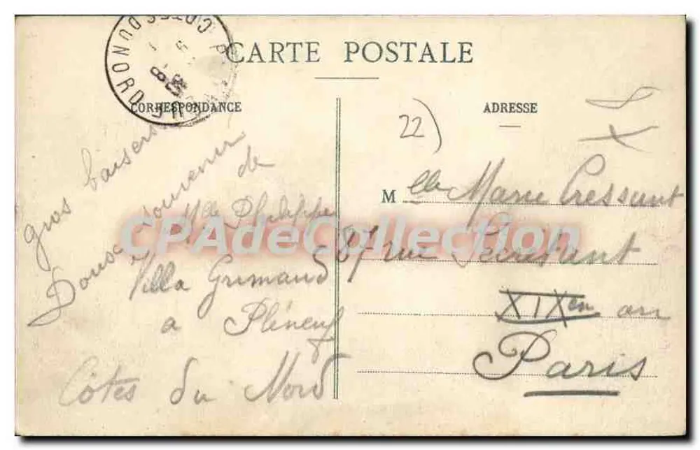 Val-André - Vista geral — Côtes-du-Nord — Ch. Bailly, fot. - Vve Caumare, edit. Ploërmel (Morbihan) - Verso