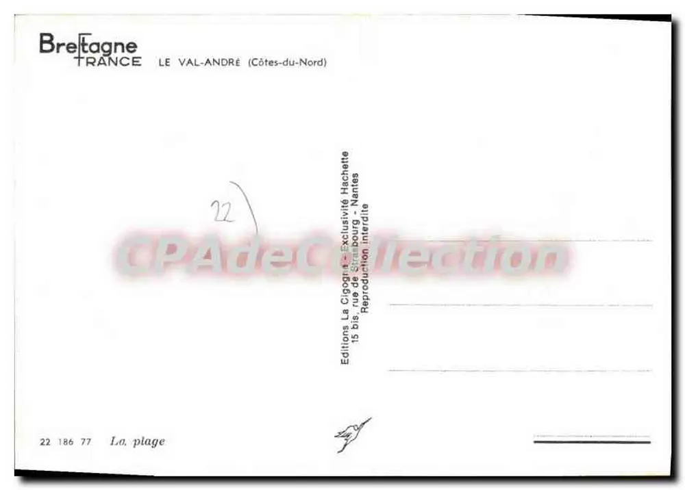 A praia — Le Val-André (Côtes-du-Nord) — La Cigogne - Verso
