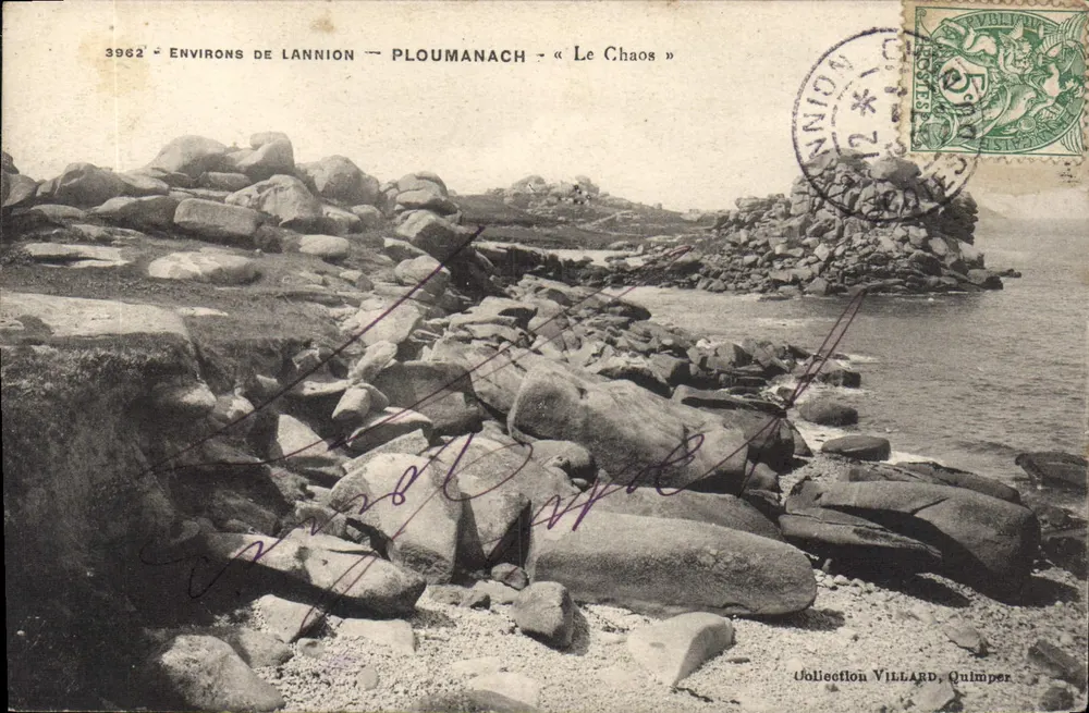 Arredores de Lannion — Ploumanach — « Le Chaos » — Coleção Villard, Quimper - Frente