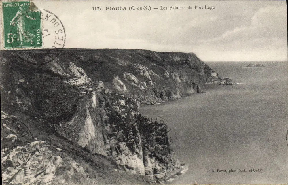 Plouha (C.-du-N.) — As Falésias de Port-Logo — J. B. Barat, fot. edit., St-Quay - Frente