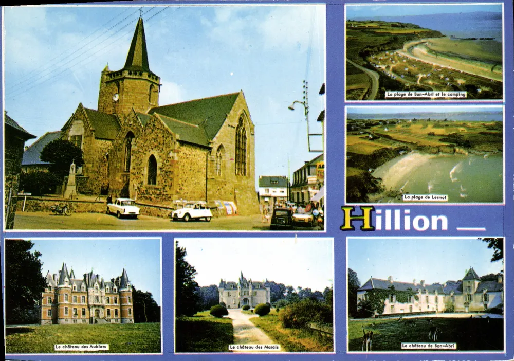 Hillion — O castelo dos Aubliers, O castelo dos Marais, O castelo de Bon-Abri, A praia de Bon-Abri e o camping, A praia de Lermot — Pierre AF TAUD & Cie, editores - Frente