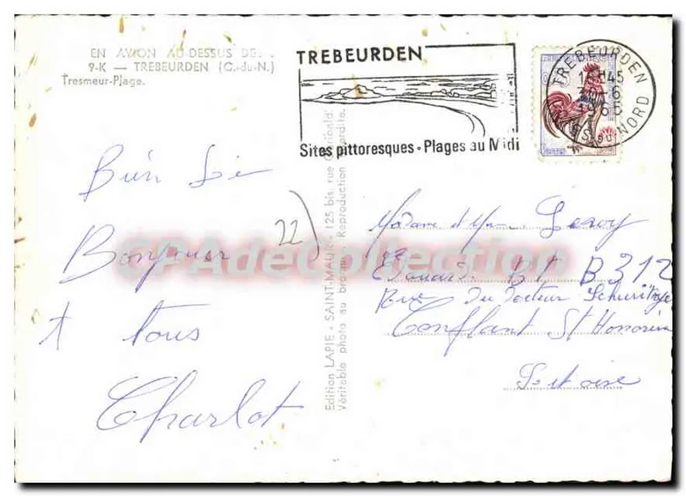 Strand von Trebeurden — Luftbild — Ausgabe LAPIE - Rückseite