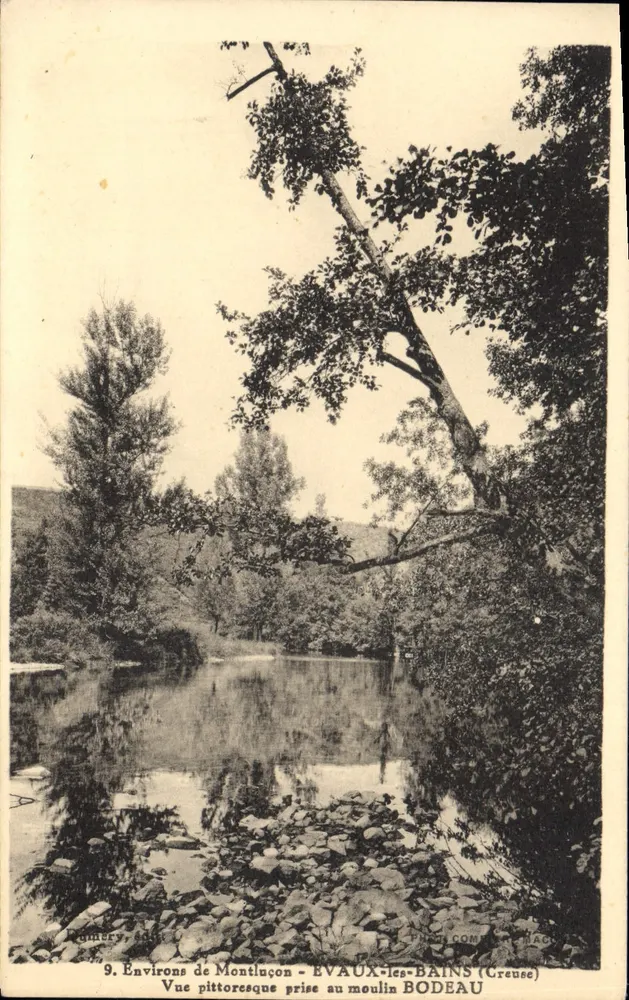 Environs de Montluçon - Vista pitoresca tirada no moinho BODEAU - Roméry, n°9 - Frente