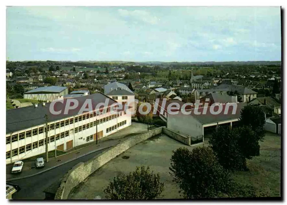 La Souterraine - Creuse — Vue générale, établissements scolaires au premier plan — Édition Réunies, n°24 - Recto