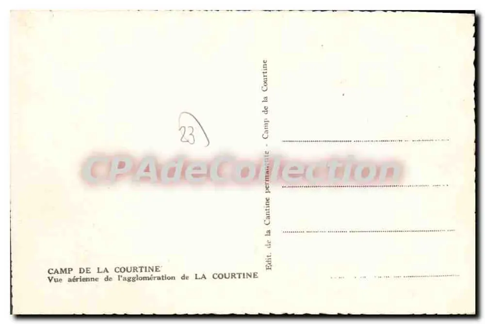 Camp de La Courtine — Luftbild der Ortschaft — Édit. de la Courtine, Nr. 23 - Rückseite