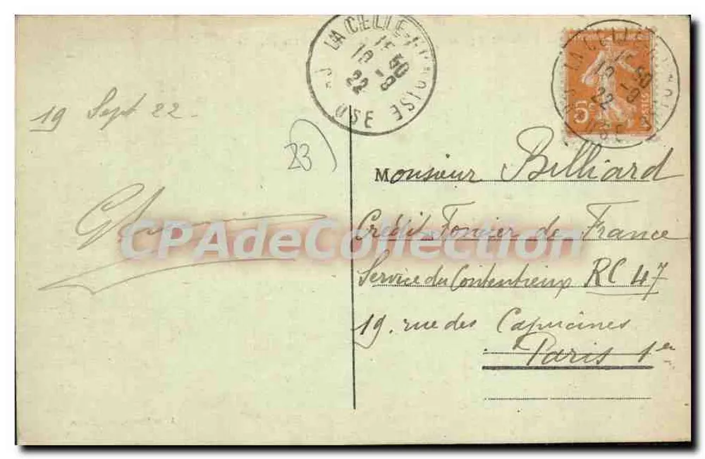 La Celle-Dunoise (Creuse) — La Route du Ruisseau d'Isle à la Gare — A. de Nussac, édit., Guéret - Verso