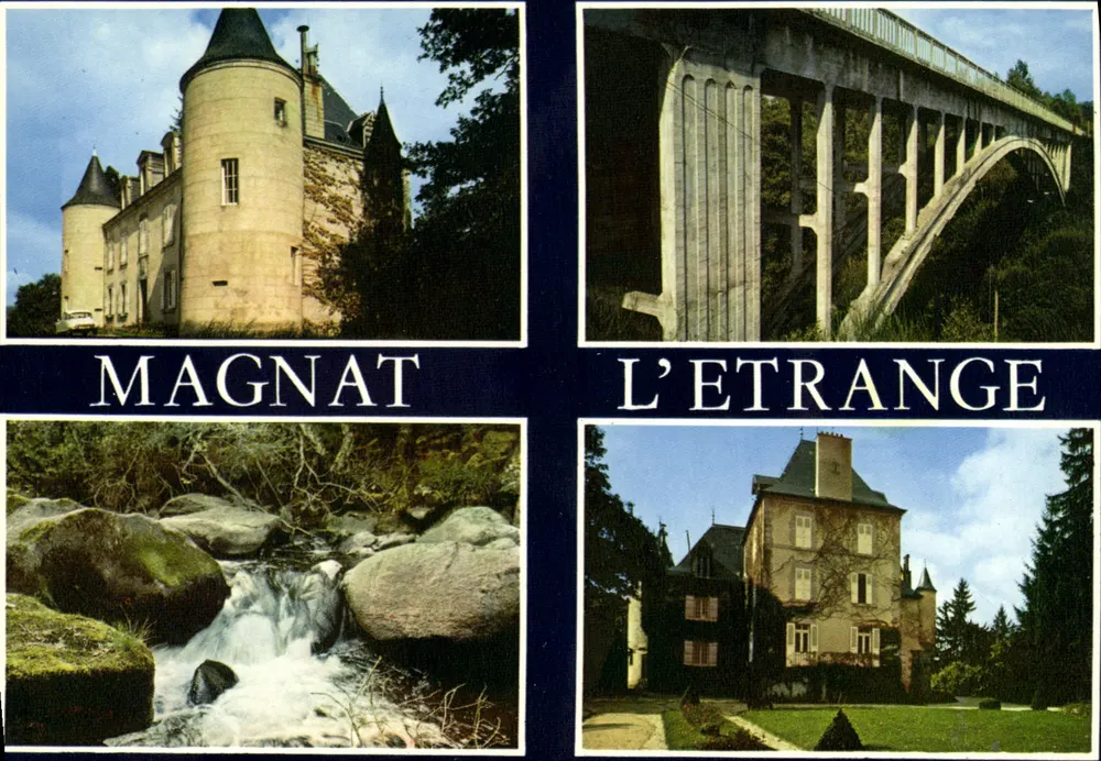 MAGNAT-L'ETRANGE — vista do castelo, do ponte e do riacho — Edições Modernas « ThéoJac », Limoges, n°23 - Frente
