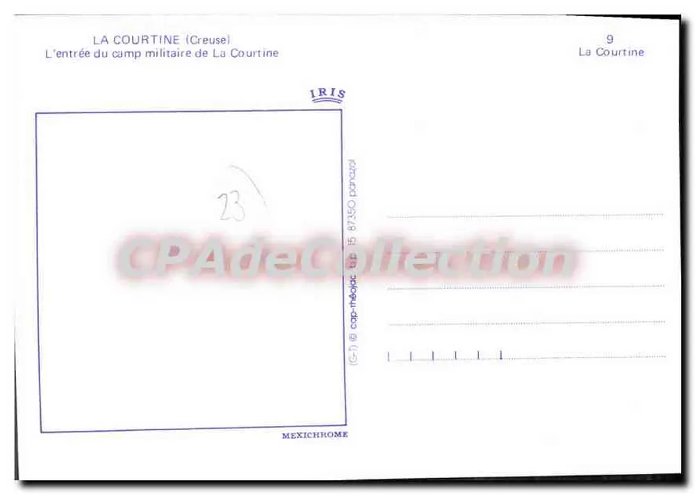La Courtine — Entrada do acampamento militar — IRIS - Verso
