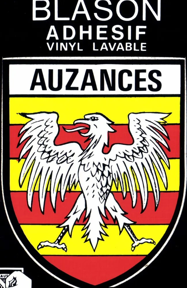 Auzances — Adesivo de brasão de vinil lavável — Éditions CAP-THÉOJAC - Frente