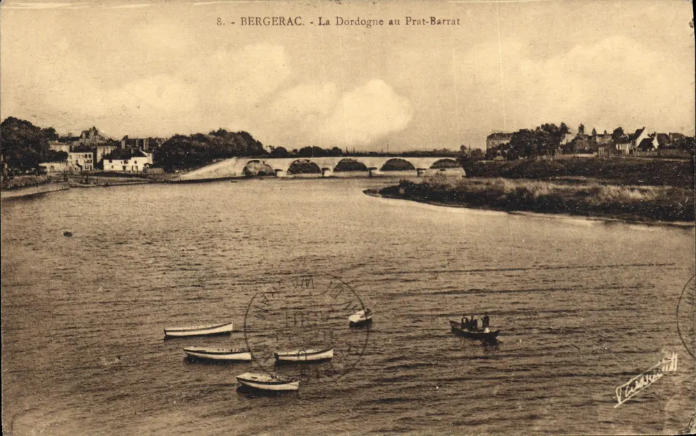 Bergerac - A Dordogne no Prat-Barrat — editor V. Tassaint, n°8 - Frente