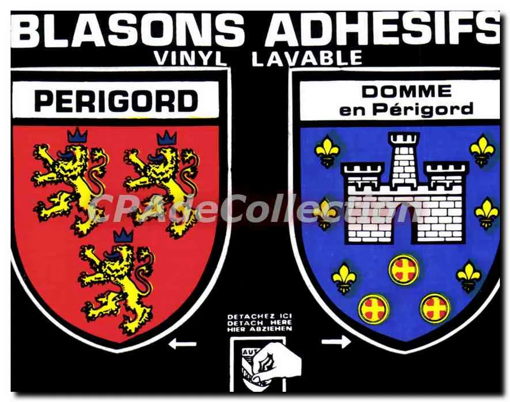 Blason de Périgord e Domme em Périgord — Blasons adesivos laváveis — Éditions Larrieu - Frente