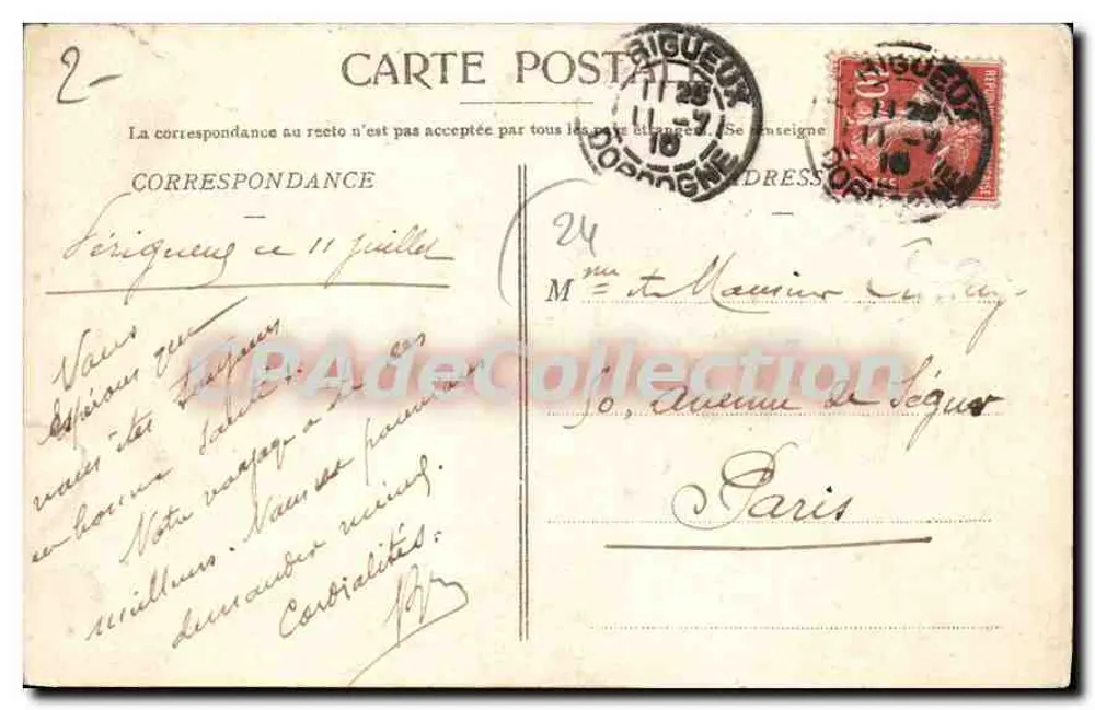 Périgueux — Palácio de Justiça e Boulevards — Novas Galerias - Verso