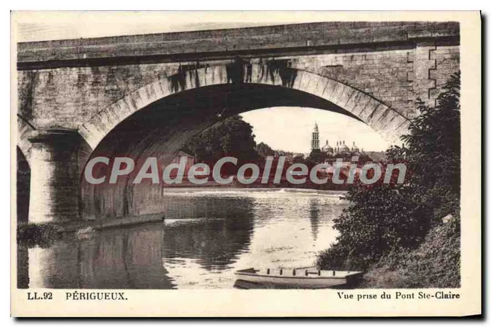 Périgueux — Visão tirada do Ponte Ste-Claire — LL.92 - Frente