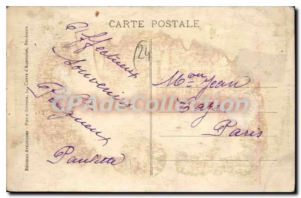 Périgueux (Dordogne) — O Palácio de Justiça e a Estátua de Montaigne — M. Soulilé - Verso