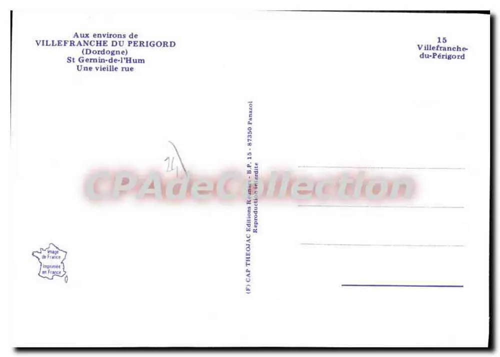 Villefranche-du-Périgord — St Gernin-de-l'Hum — Une vieille rue — Éditions ThéOMAC - Verso