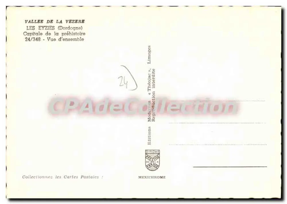 Les Eyzies (Dordogne) — Capital da pré-história — Edições Diplôme - Verso