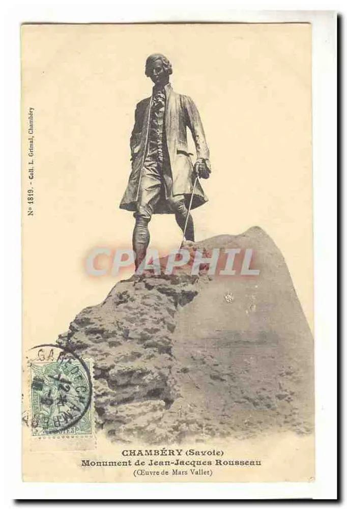 Chambéry (Savoie) — Monumento a Jean-Jacques Rousseau — obra de Mars Vallot — editor L. Grimal, Chambéry, n° 4819 - Frente