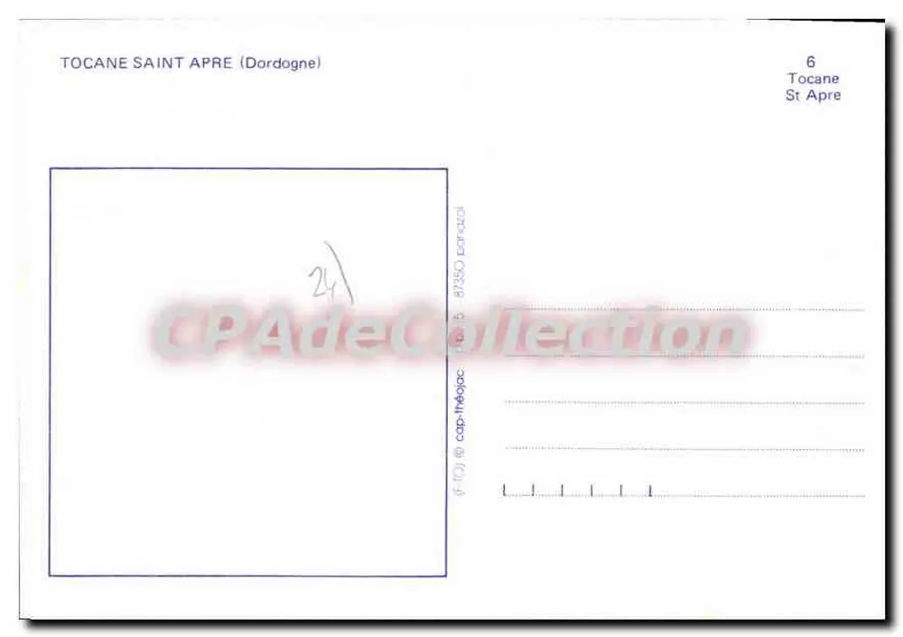 टोकन सेंट अपेर और इसके आसपास — एडिटर CPAdéCollection, श्रृंखला संख्या 6 - पीछे