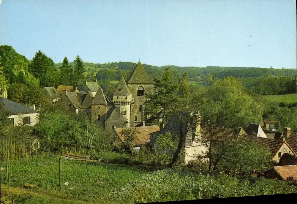 Saint-Genies (Dordogne) — O castelo e a igreja — Editions Théolojac, Limoges - Frente