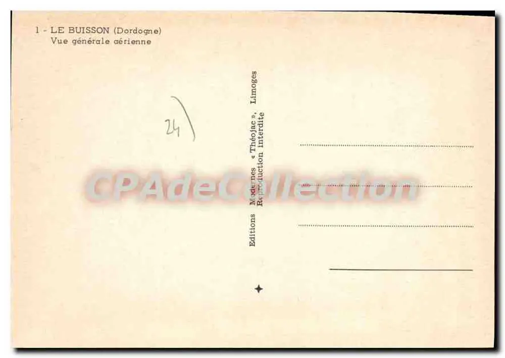 Le Buisson (Dordogne) — Vista geral aérea — Éditions « Théodèce », Limoges - Verso