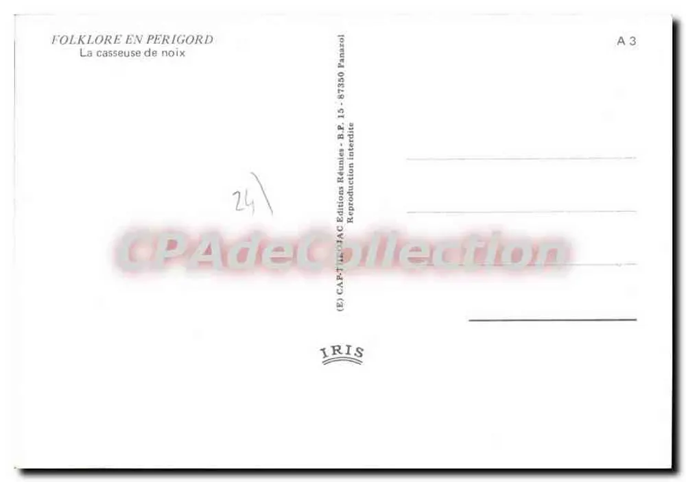 A quebradeira de nozes — Périgord — Editor IRIS, série A 3 - Verso