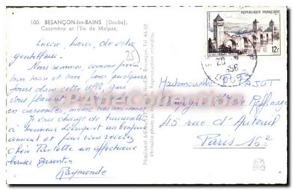Péquui — Vue panoramique du village et de la rivière — Éditeur Péquui, n° 4 - Verso