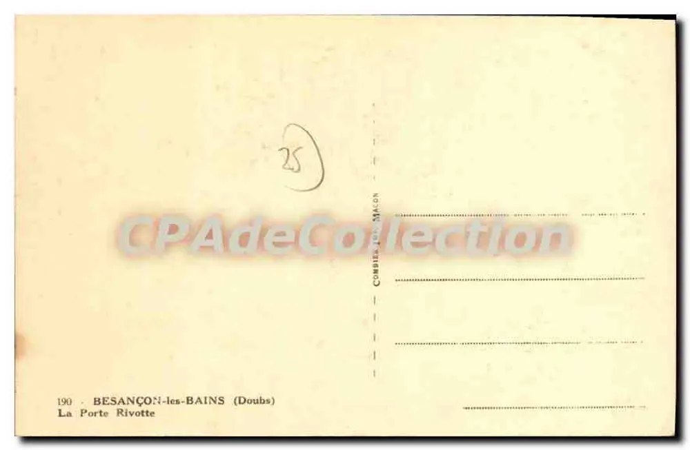 Besançon-les-Bains — La Porte Rivotte — Combier & Maçon - Verso