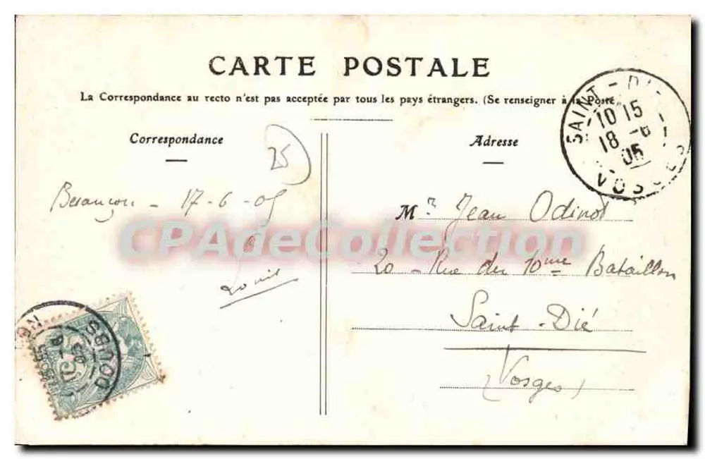 Besançon — Les Prés de Vaux — J. Liard, Ed., Besançon - Verso