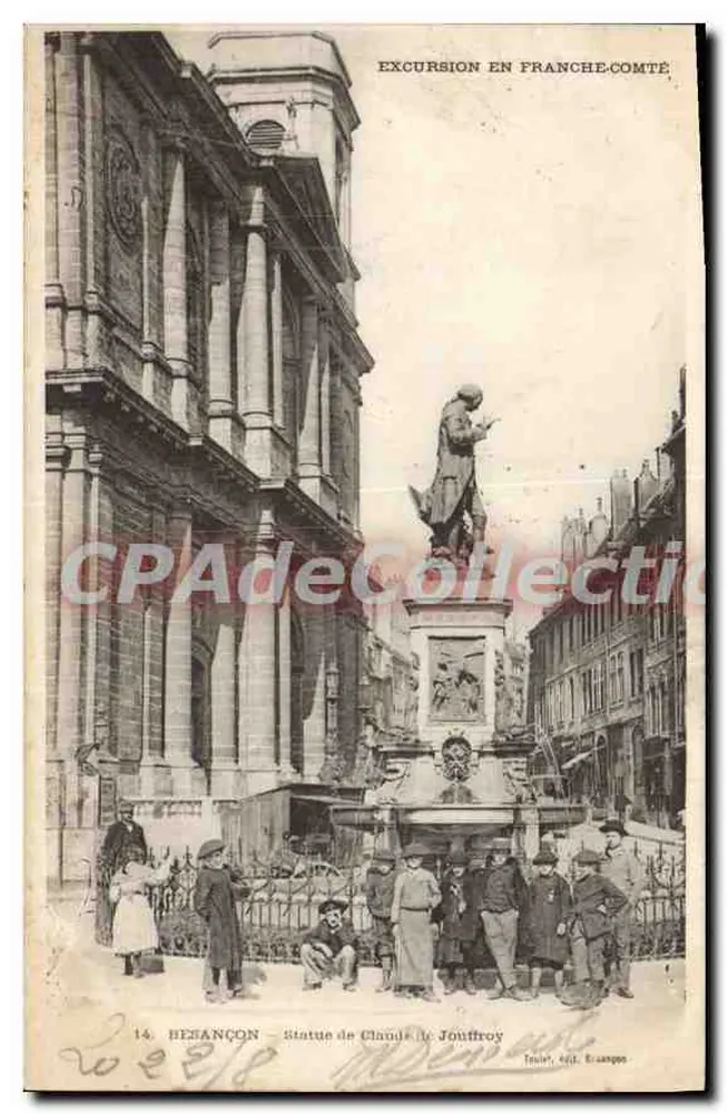 BESANÇON — Estátua de Claude de Jouffroy — editor E. Langon - Frente