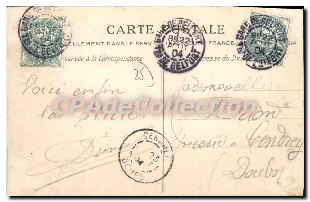 BESANÇON — Estátua de Claude de Jouffroy — editor E. Langon - Verso