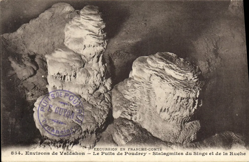 Umgebung von Valdahon — Le Puits de Poudrey — Stalaktiten des Affen und der Wabe — Verlag P. Guyon, Nr. 854 - Vorderseite