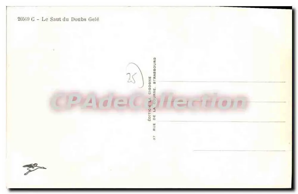 O Salto do Doubs Congelado — Edição La Cigoigne, Strasbourg - Verso