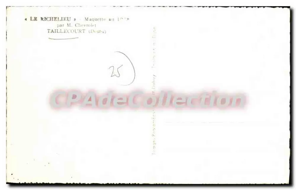 Le Richelieu — 1/100 Maßstab Modell — von M. Chevrolet, TAILLECOURT (Doubs) - Rückseite