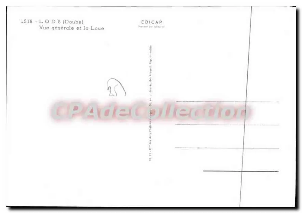 Lods (Doubs) — Vista geral e a Loue — Edição EDICAP - Verso