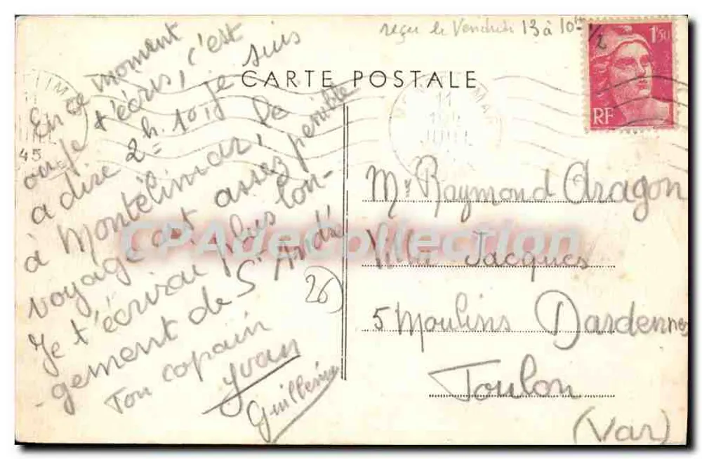 Montélimar (Drôme) — O Castelo • Os Carmes — Combier Imp. Macon - Verso