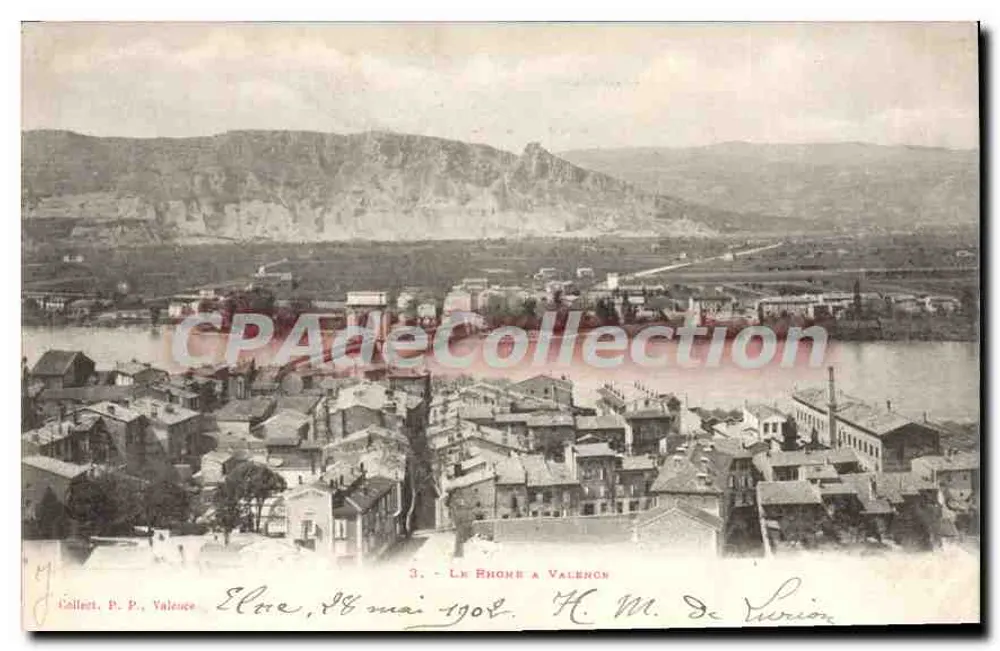O Ródano em Valência — vista panorâmica — Coleção P. P. Valência, n°3 - Frente