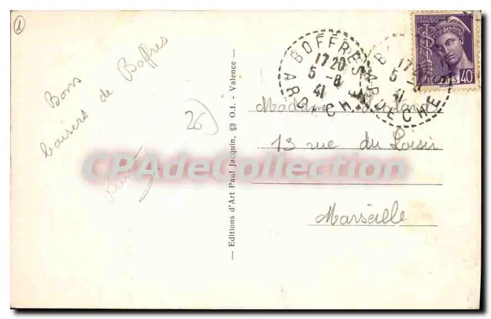 Valence-sur-Rhône — Luchtfoto — J. Delmotte, wereldrecordhouder, vlieger — Paul Jacquin, fotograaf - Achterkant