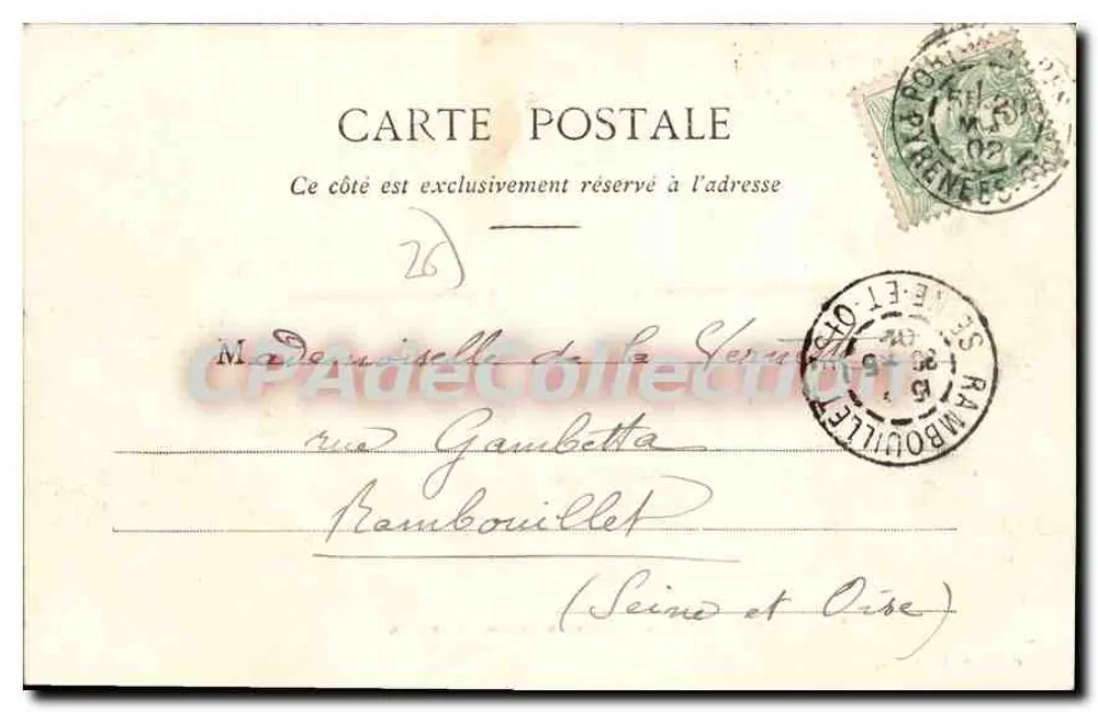 Castelo de Châtraudourc — Rambouillet — Coleção P. P., Valence - Verso