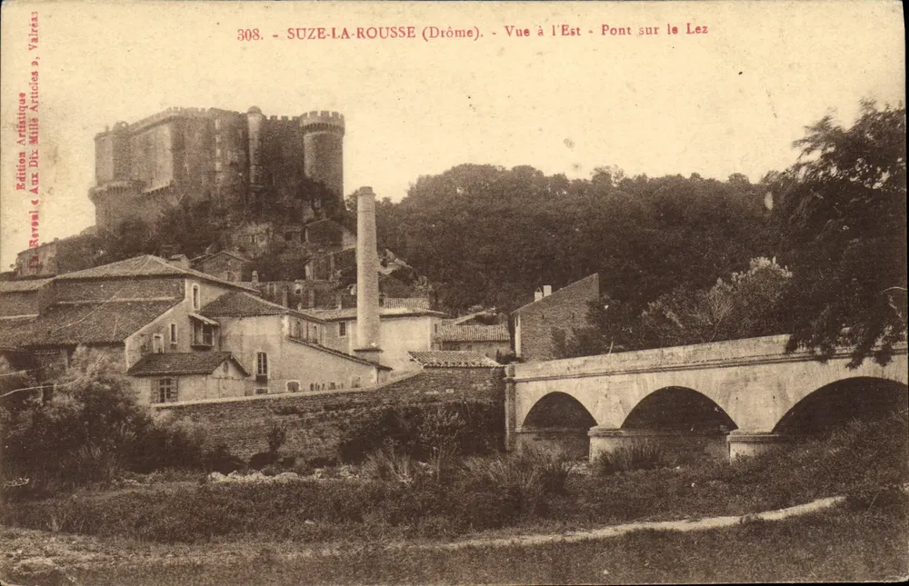 Suzé-la-Rousse (Drôme) — Blick nach Osten — Brücke über den Lez — Künstlerische Ausgabe Valraze, Nr. 308 - Vorderseite