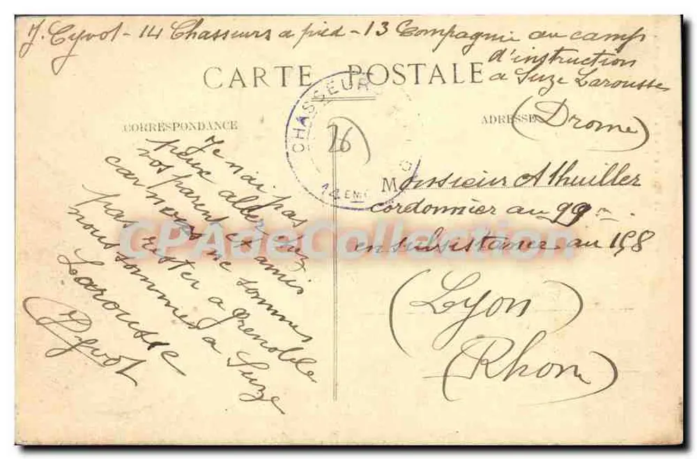 Suzé-la-Rousse (Drôme) — Blick nach Osten — Brücke über den Lez — Künstlerische Ausgabe Valraze, Nr. 308 - Rückseite