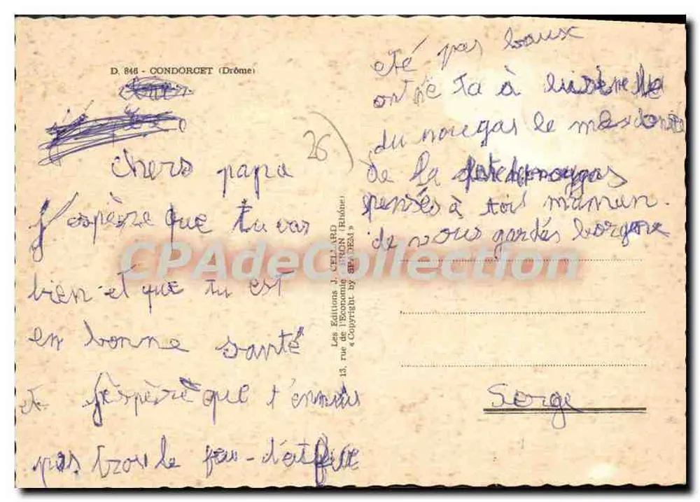 कॉंडोर्सेट — पैनोरमिक दृश्य — एडिशन्स जे. सेला अर्ड (ड्रोम) - पीछे