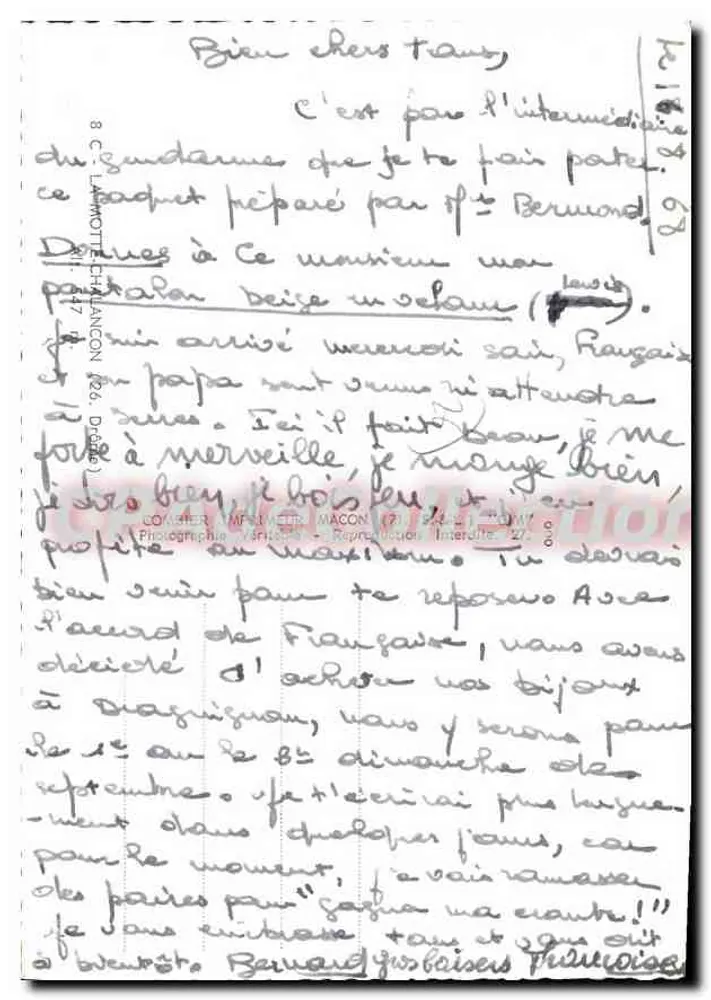 La Motte-Chalancon (Drôme) — vista panorâmica, fonte, piscina e falésia — editor não identificado - Verso