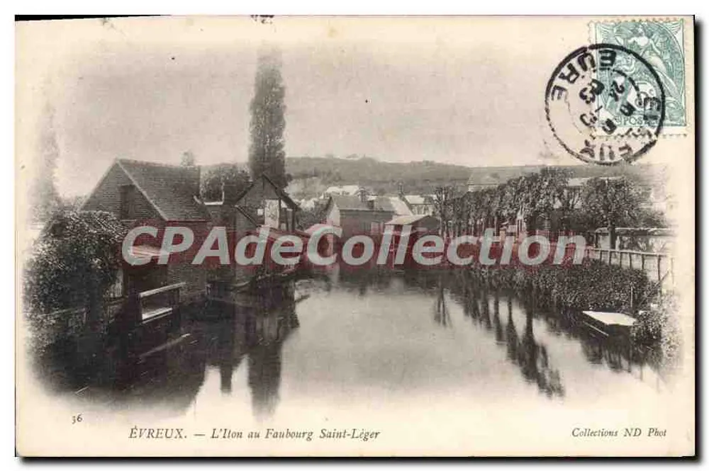 Évreux — O canal Ilon no Faubourg Saint-Léger — Collections ND Phot - Frente