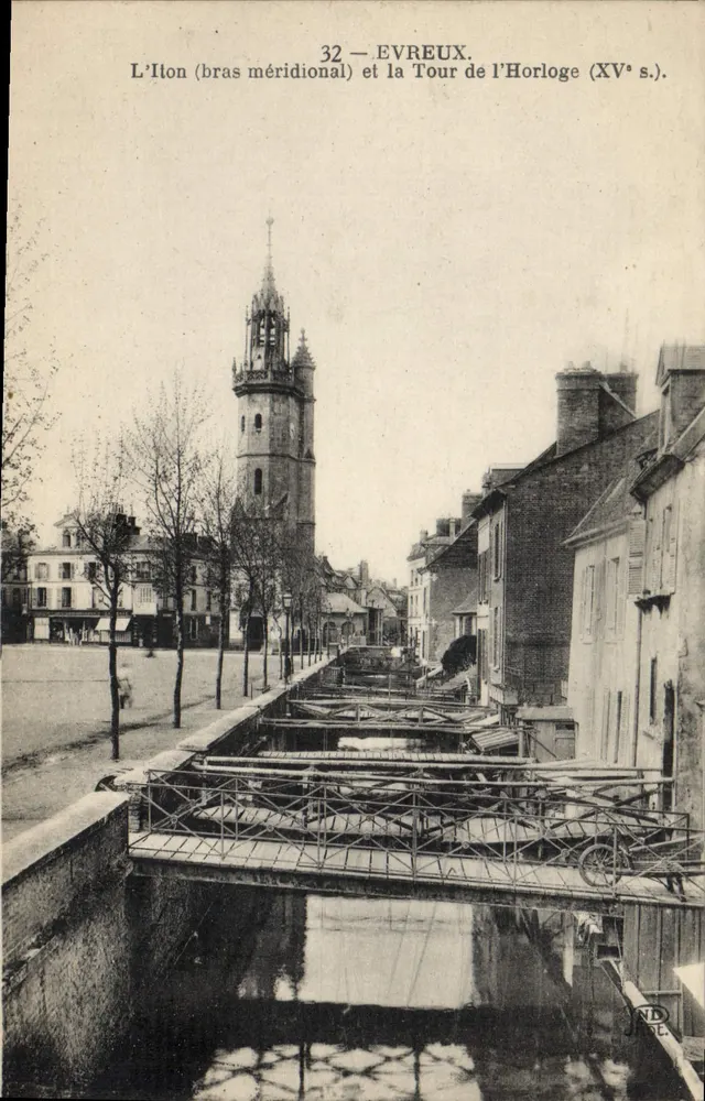 Evreux — L’Itton (südlicher Zweig) und die Turmuhr (15. Jahrhundert) — NDJSE, n°32 - Vorderseite