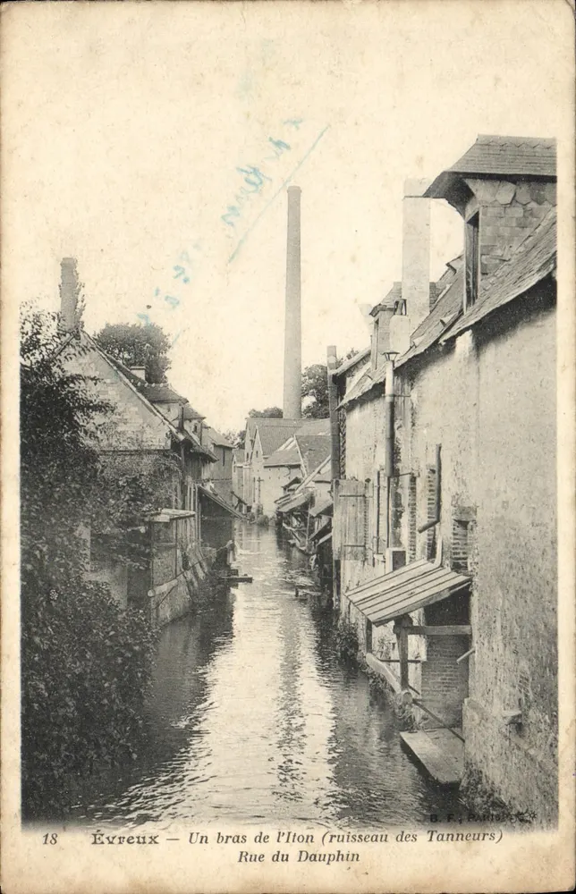 Évreux — Ein Zweig der Ilon (Bach der Tanneure) — Rue du Dauphin — B.F. Paris, n°18 - Vorderseite